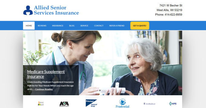 Allied Senior Services new Website Home Page